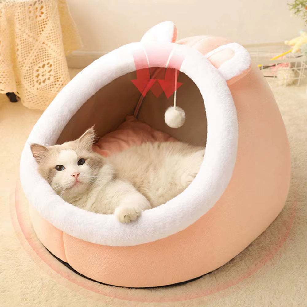 Cat Bed House – Cozy Round Pet Cave Nest for Cats & Dogs Cat Bed House