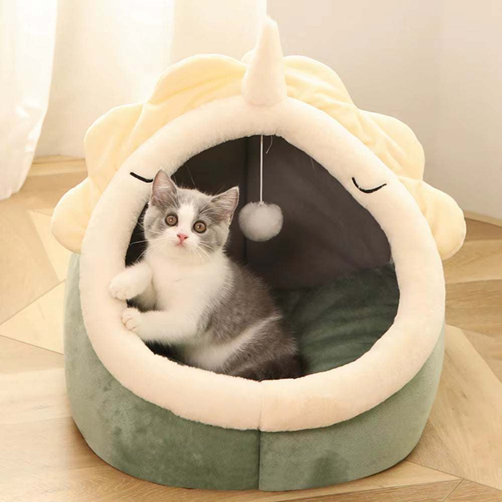 Cat Bed House – Cozy Round Pet Cave Nest for Cats & Dogs Cat Bed House