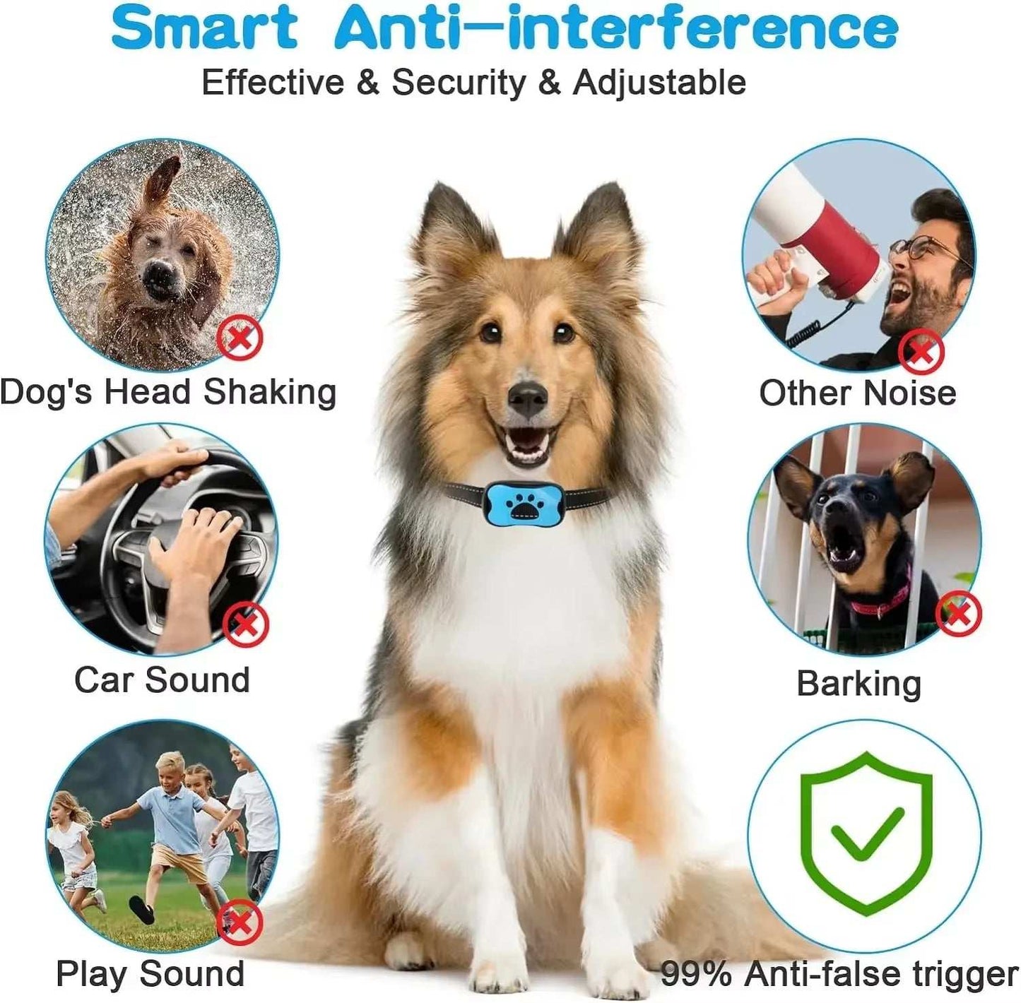 Pet Dog Anti Barking Device USB Rechargeable Ultrasonic Collar pet dog