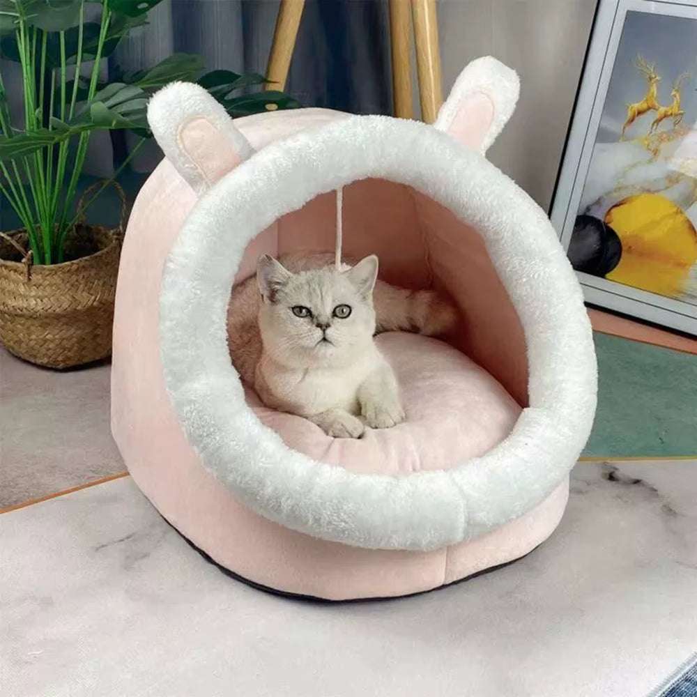 Cat Bed House – Cozy Round Pet Cave Nest for Cats & Dogs Cat Bed House