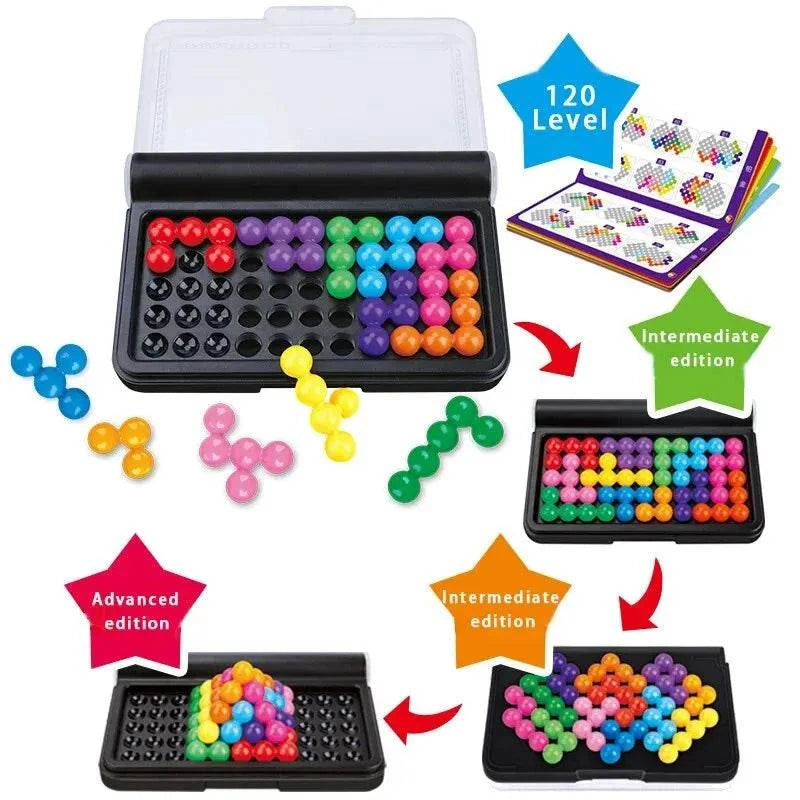 3D Puzzle Board Game – IQ Pyramid Beads Montessori Toy for Kids Puzzle