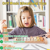 Wooden Orff Music Educational Toys for Kids Early Childhood Sensory Development Percussion Set with Maracas Castanets Hand Bells