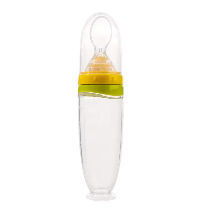 120ml Silicone Baby Food Squeeze Feeder with Spoon | Fruit Puree Dispenser - Georgenest.com
