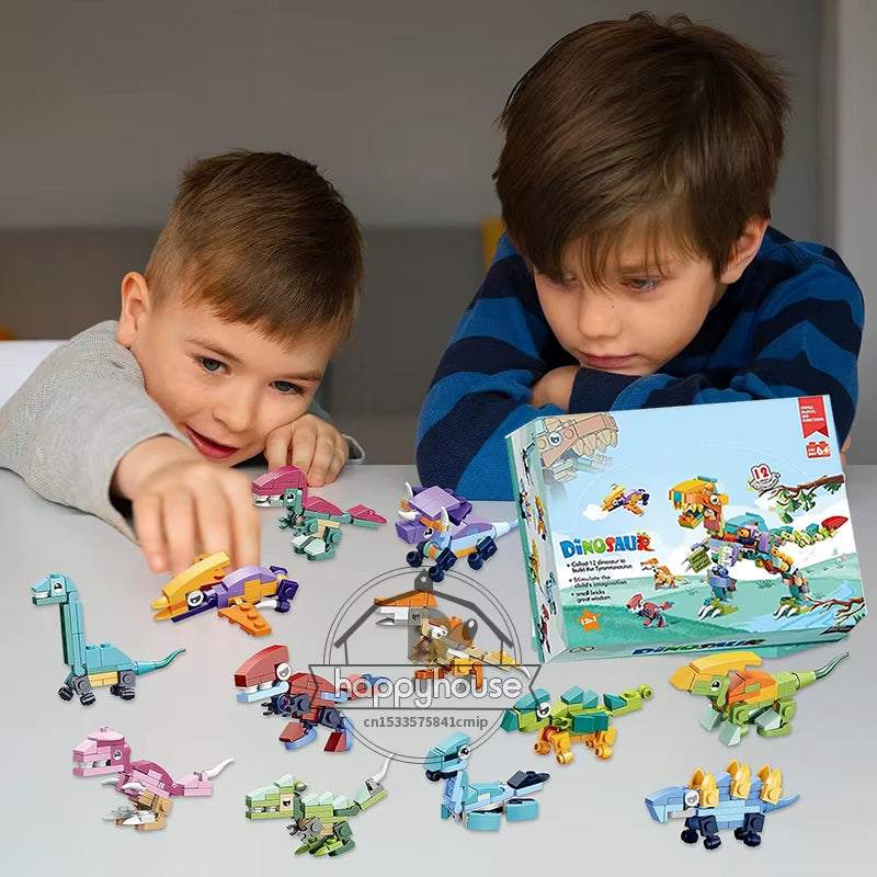 12‑in‑1 Dinosaur Building Block Set – STEM Mini Animal Construction Kit - Georgenest.com