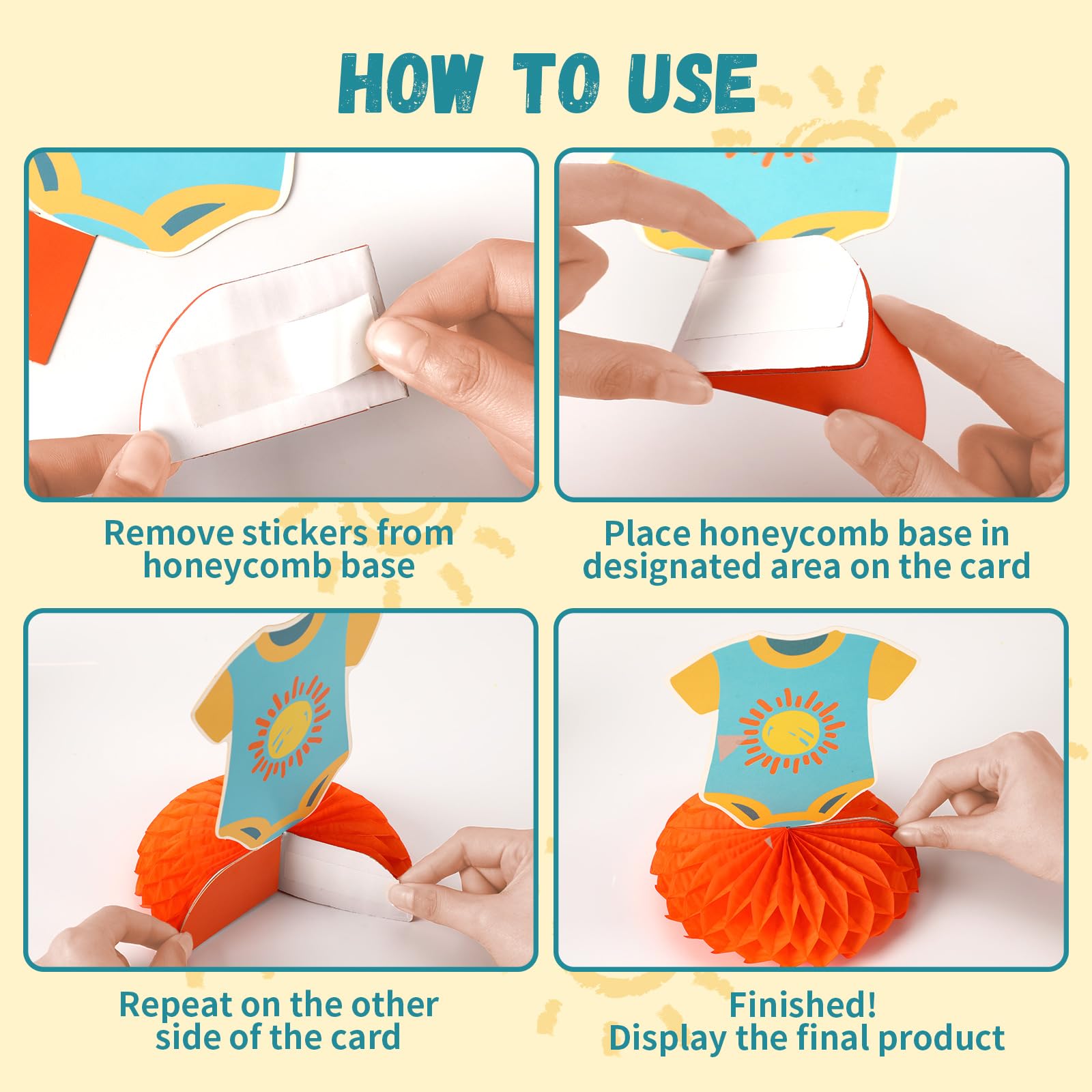 Boho Rainbow Sun Gender Reveal Decor Set, Sunshine Baby Shower Honeycomb Centerpieces - Georgenest.com