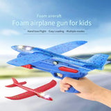 Glowing Foam Aircraft 10M Launcher Catapult Glider Aircraft Gun Toy Children'S Outdoor Game Bubble Model Shooting Flying Roundab