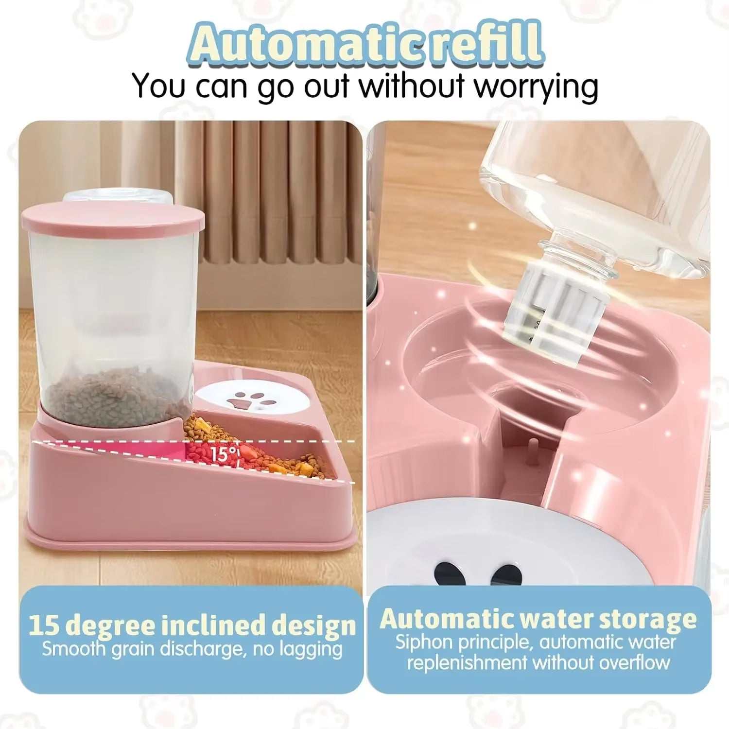 Automatic Cat Feeder – 2 in 1 Food & Water Dispenser for Pets Feeder..
