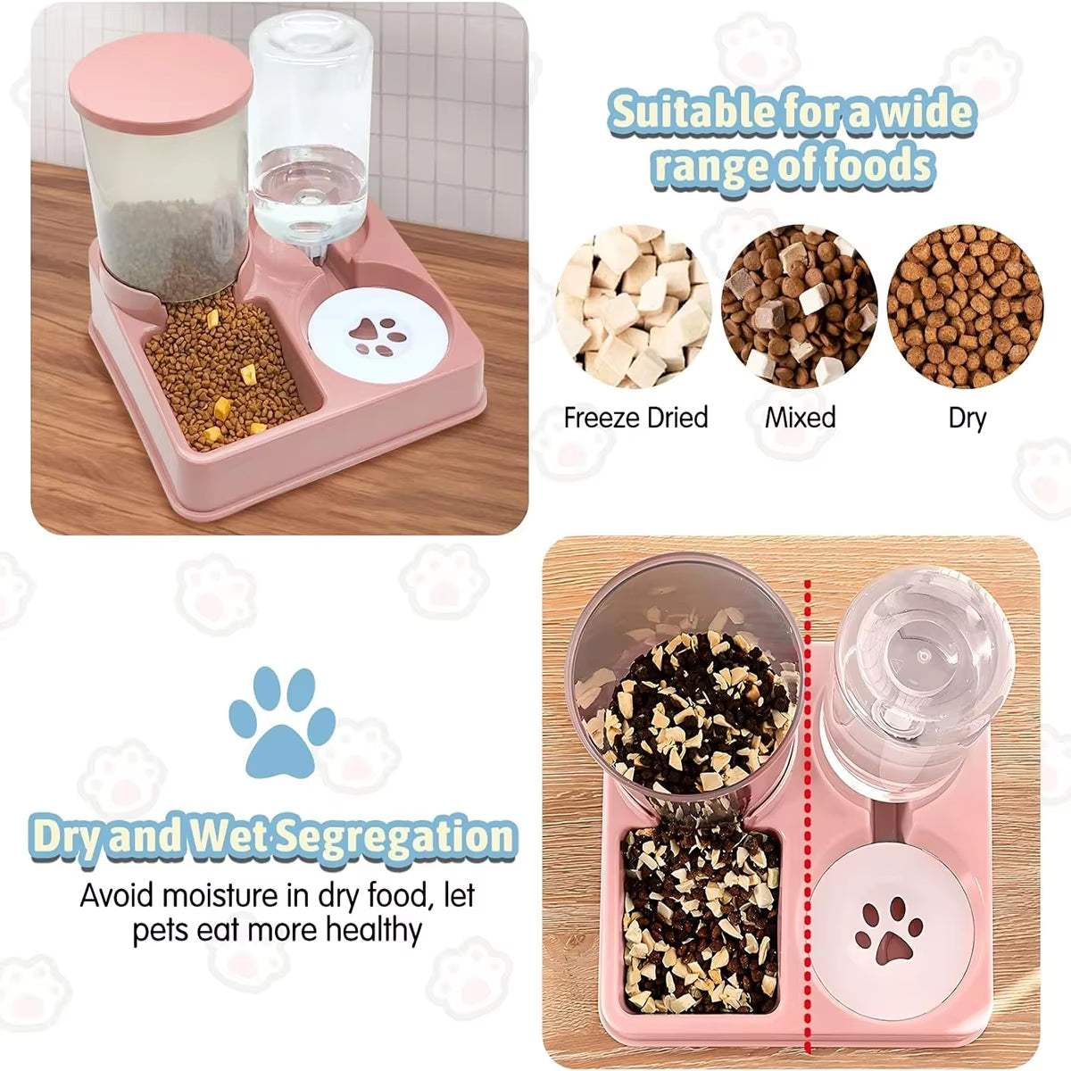 Automatic Cat Feeder – 2 in 1 Food & Water Dispenser for Pets Feeder..