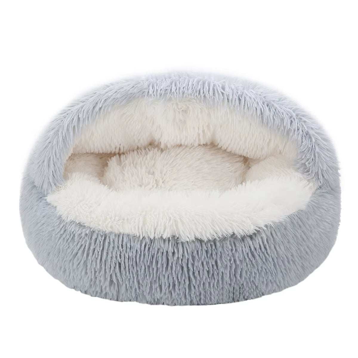 Cat Bed Round Fluffy Cave –Hooded Donut Bed for Indoor Cats & Dogs bed