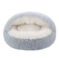 Cat Bed Round Fluffy Cave –Hooded Donut Bed for Indoor Cats & Dogs bed