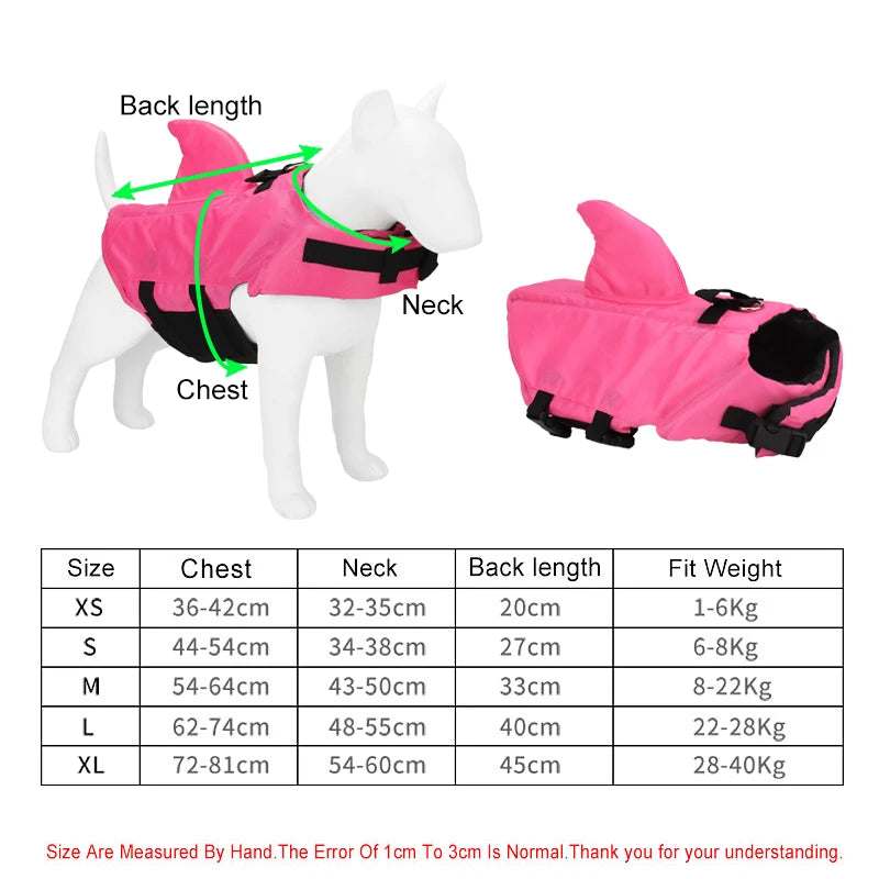Dog Shark Life Vest – Safety Swim Jacket for Puppies & Small Dogs vest