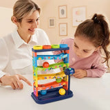 Stacking Ball Colorful Track Slide Rolling Ball Early Educational Knocking Toys Children'S Fun Knock Music Piling Table