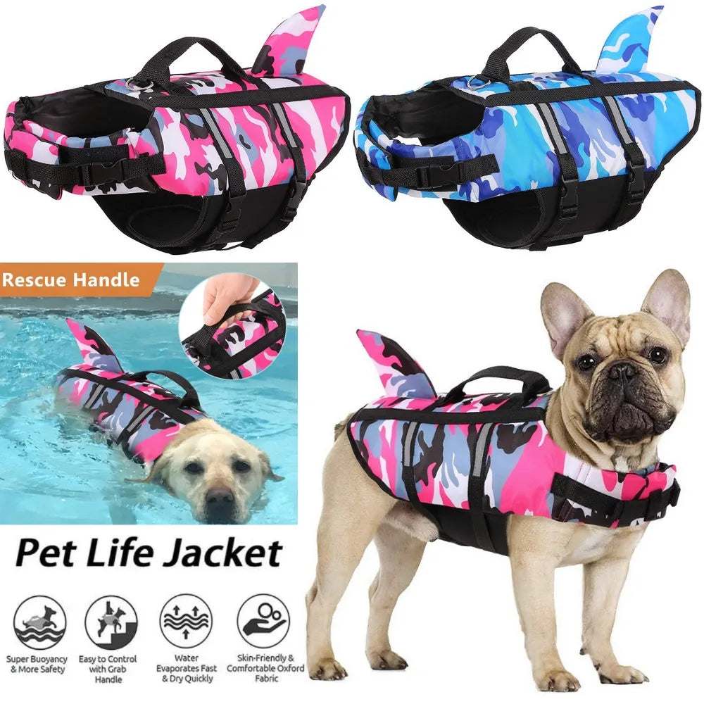 Pet Dog Life Jacket Safety Swim Vest for Dogs Summer Water Activities.
