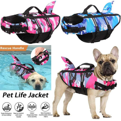 Pet Dog Life Jacket Safety Swim Vest for Dogs Summer Water Activities.