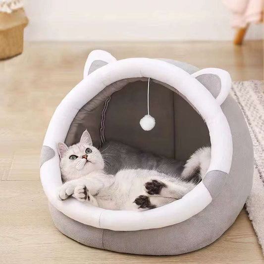 Pet Tent Cave Bed – Cozy Foldable Sleeping Tent for Cats & Small Dogs.