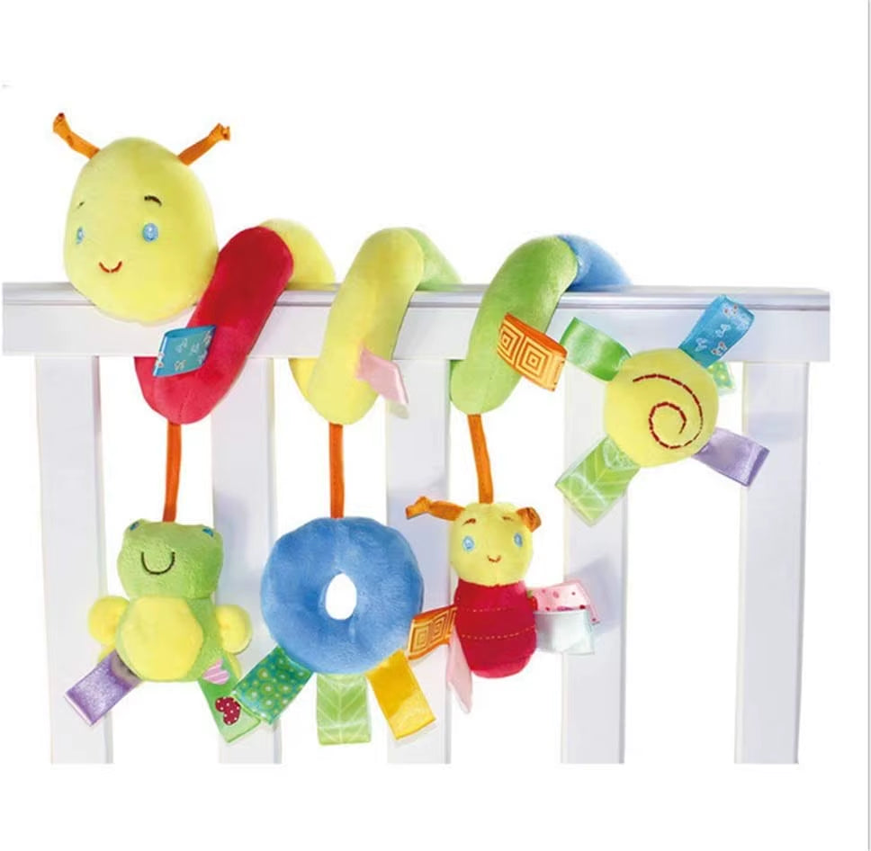 Car Seat Toys Infant Baby Spiral Activity Hanging Rattle Toys Plush Hanging Stroller Sensory Toys for Newborn Gift