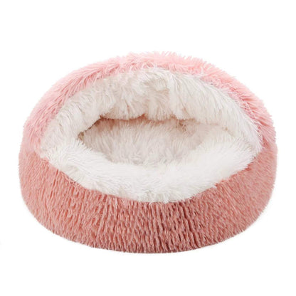 Cat Bed Round Fluffy Cave –Hooded Donut Bed for Indoor Cats & Dogs bed