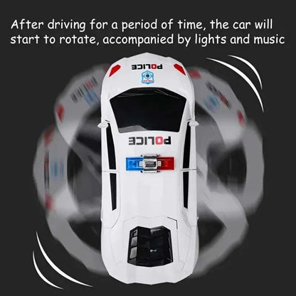 360° Rotating Police Car – Light & Sound Electric Toy Vehicle for Kids