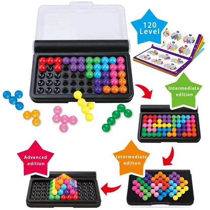 3D Puzzle Board Game – IQ Pyramid Beads Montessori Toy for Kids Puzzle