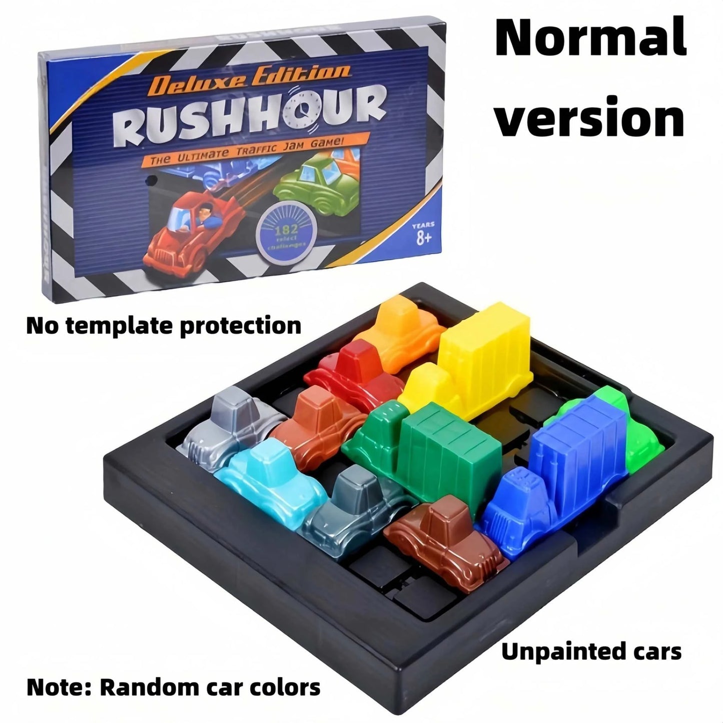 Puzzle Traffic Rush Hour Game – Kids Logic Car Board Brain Teaser Toy.