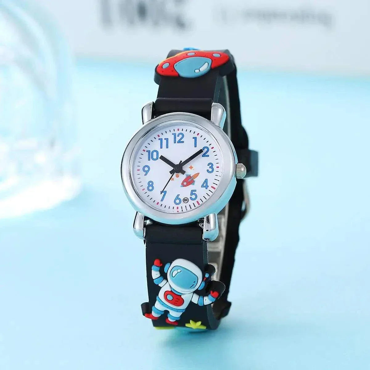 Children’s Cartoon Astronaut Watch – Cute UFO Quartz Watch for Kids...