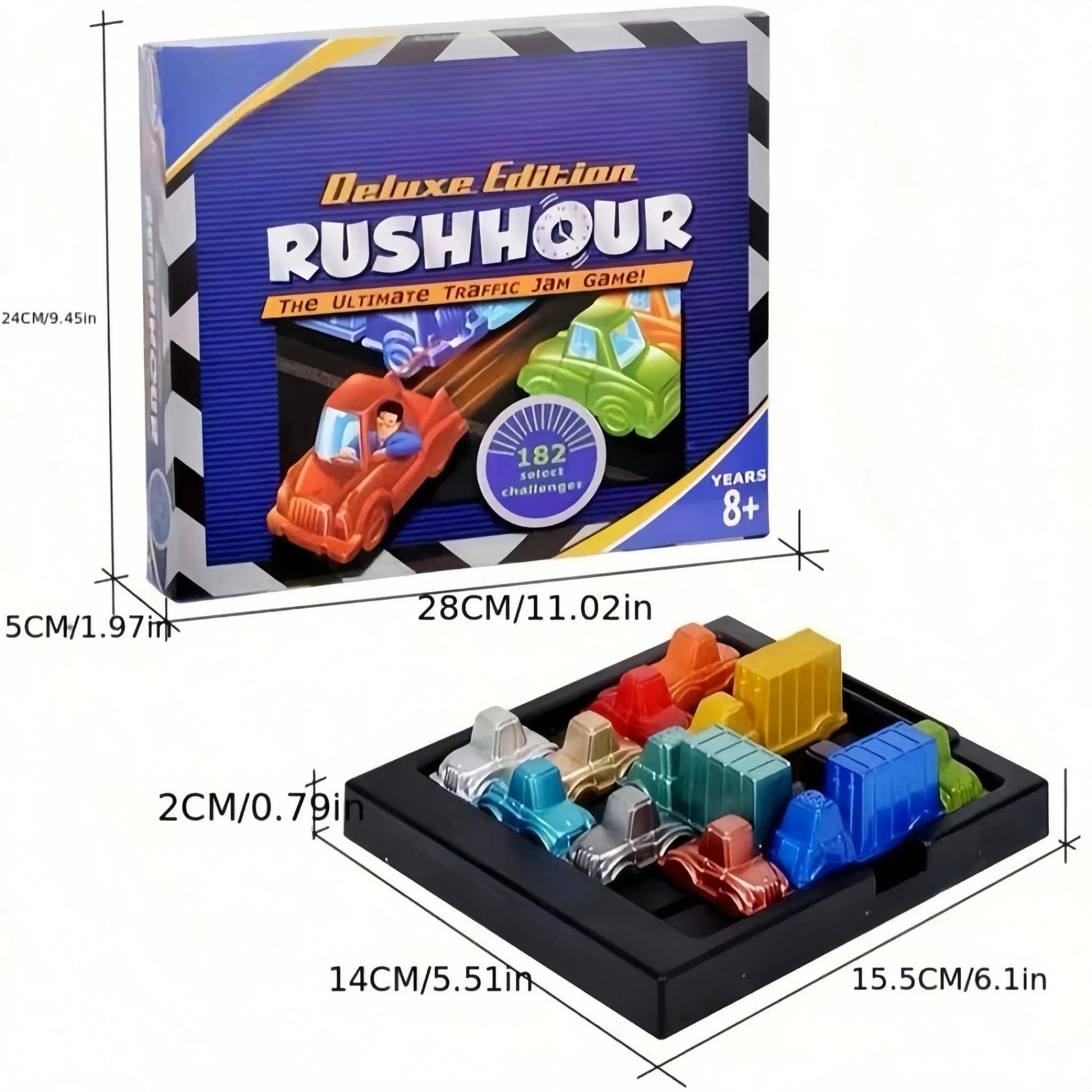 Puzzle Traffic Rush Hour Game – Kids Logic Car Board Brain Teaser Toy.