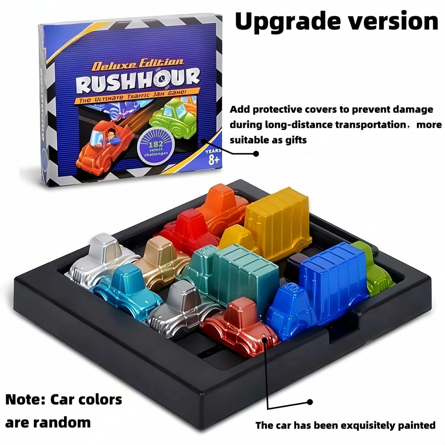 Puzzle Traffic Rush Hour Game – Kids Logic Car Board Brain Teaser Toy.