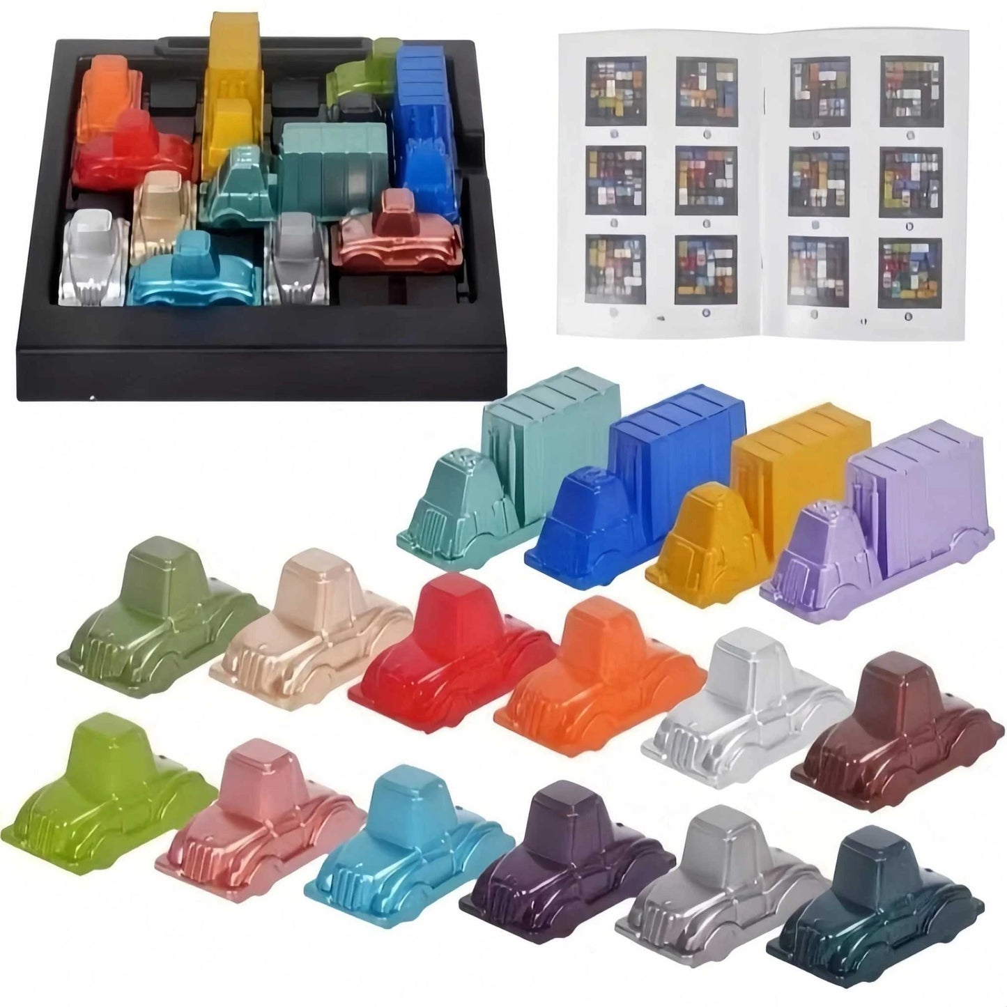 Puzzle Traffic Rush Hour Game – Kids Logic Car Board Brain Teaser Toy.
