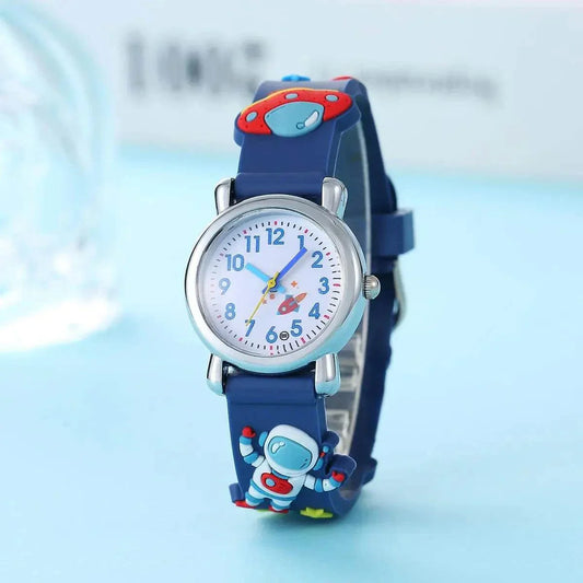 Children’s Cartoon Astronaut Watch – Cute UFO Quartz Watch for Kids...