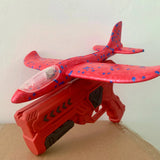 Glowing Foam Aircraft 10M Launcher Catapult Glider Aircraft Gun Toy Children'S Outdoor Game Bubble Model Shooting Flying Roundab