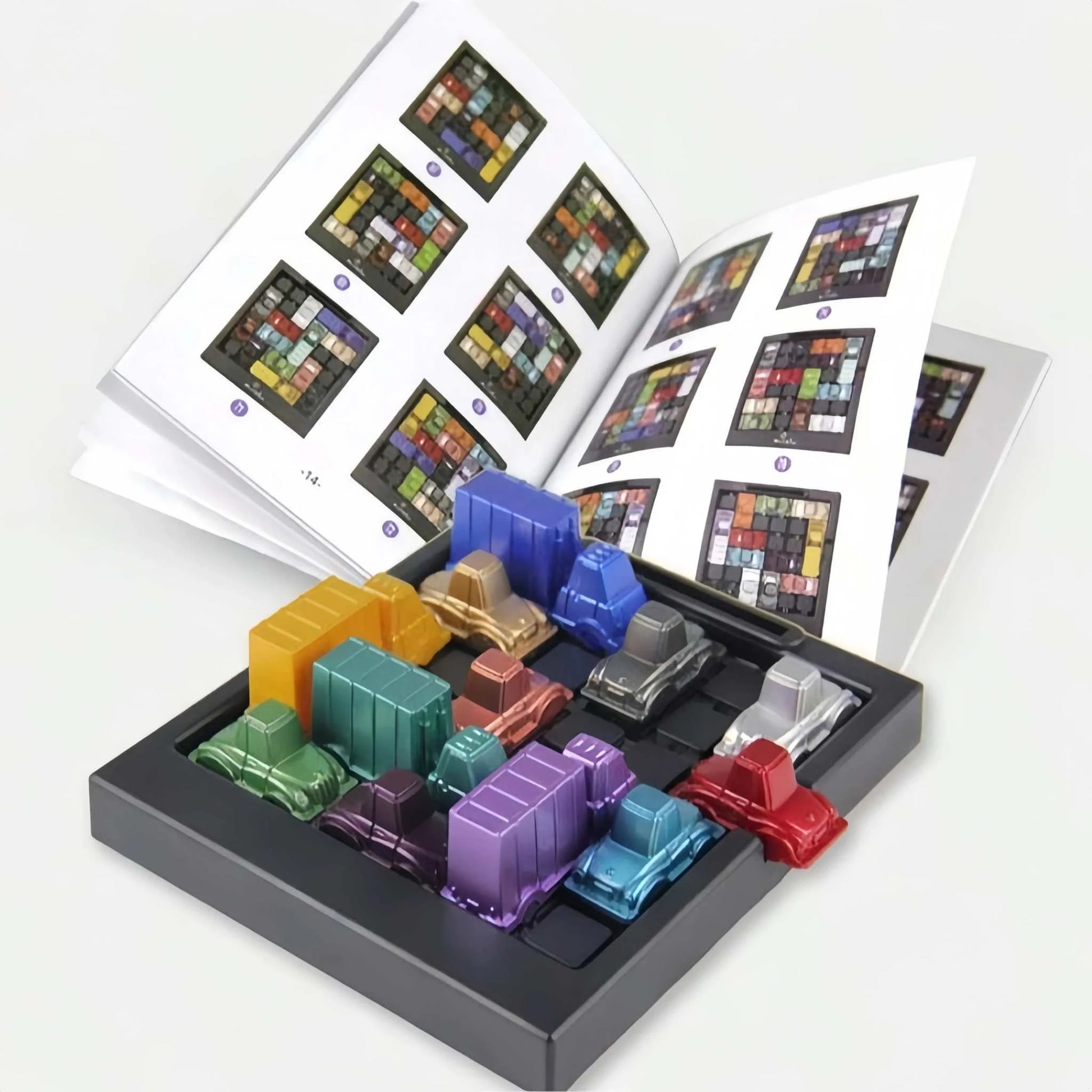 Puzzle Traffic Rush Hour Game – Kids Logic Car Board Brain Teaser Toy.