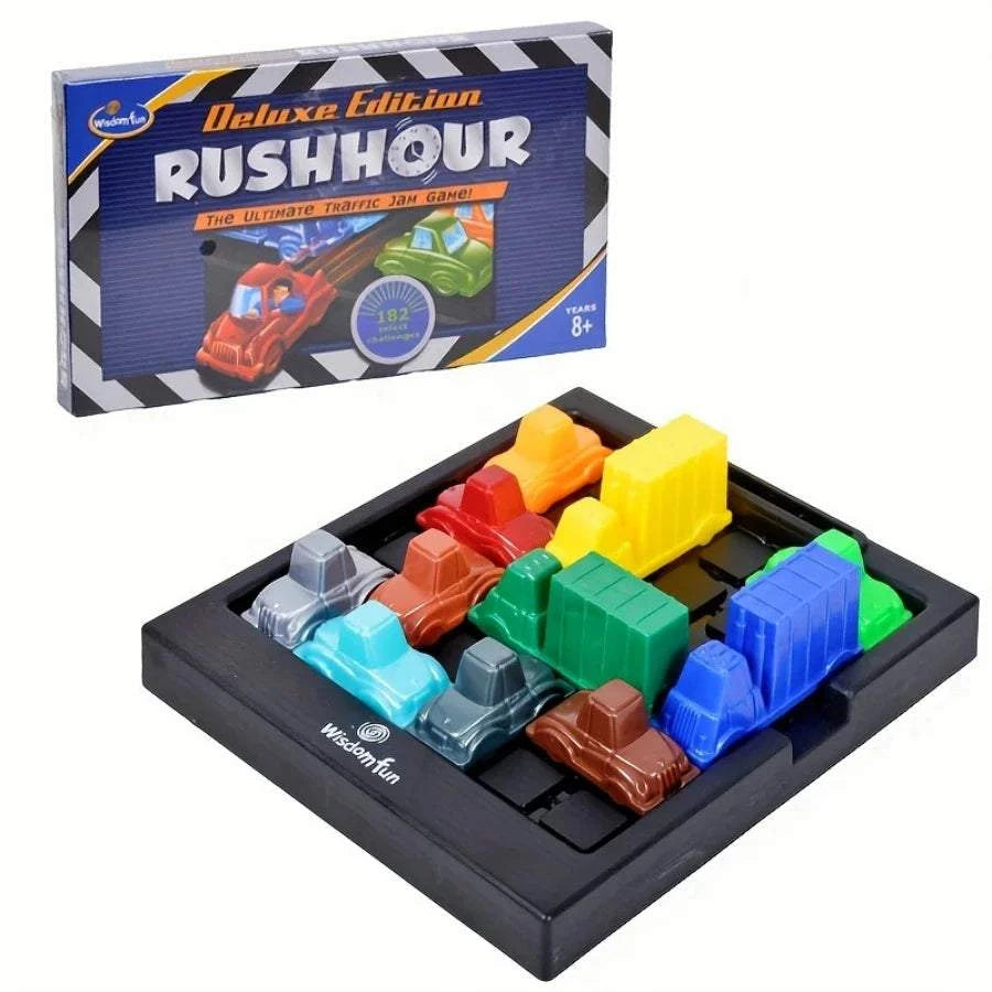 Puzzle Traffic Rush Hour Game – Kids Logic Car Board Brain Teaser Toy.