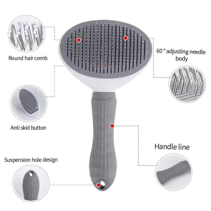 Pet Dog Hair Brush – Stainless Steel Grooming Comb for Pets Hair Brush