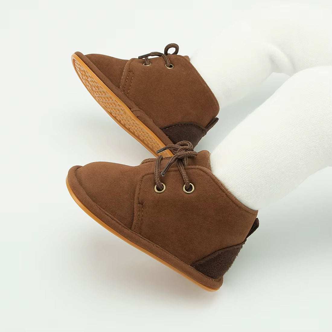 Cotton Baby Booties Anti-Slip Rubber Sole First Walker Winter Shoes - Georgenest.com