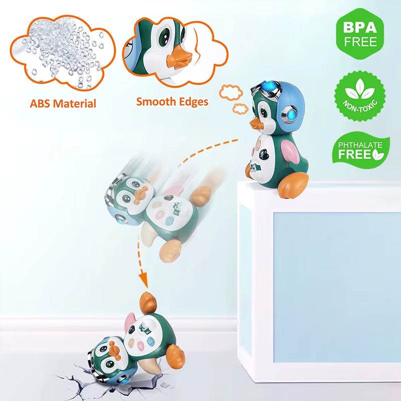 Musical Penguin Baby Crawling Toy with Light for Interactive Tummy Time - Georgenest.com