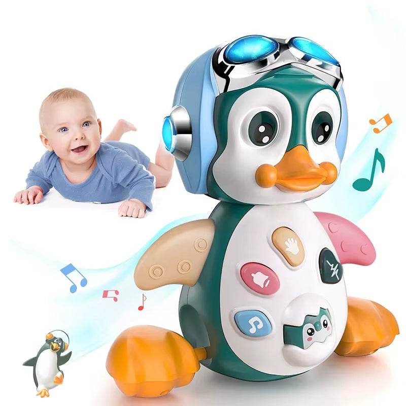 Musical Penguin Baby Crawling Toy with Light for Interactive Tummy Time - Georgenest.com