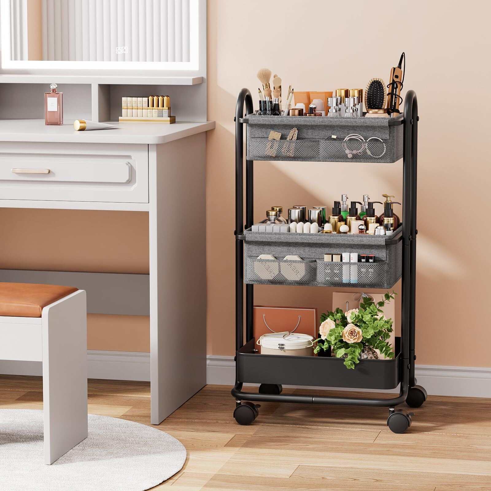 3 Tier Baby Diaper Caddy Cart with Wheels - Georgenest.com