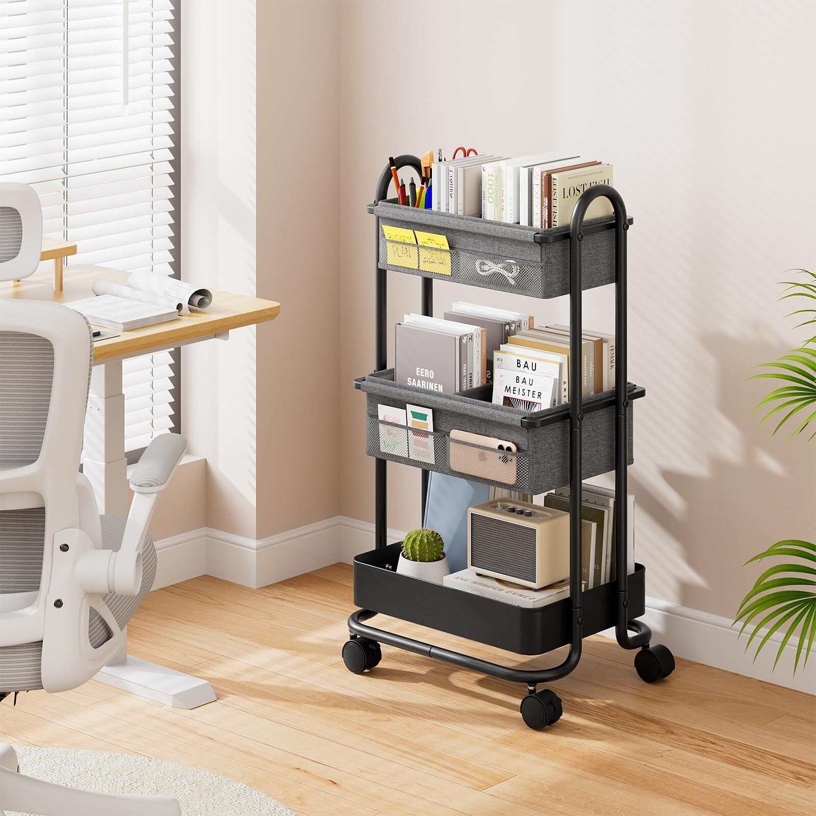 3 Tier Baby Diaper Caddy Cart with Wheels - Georgenest.com
