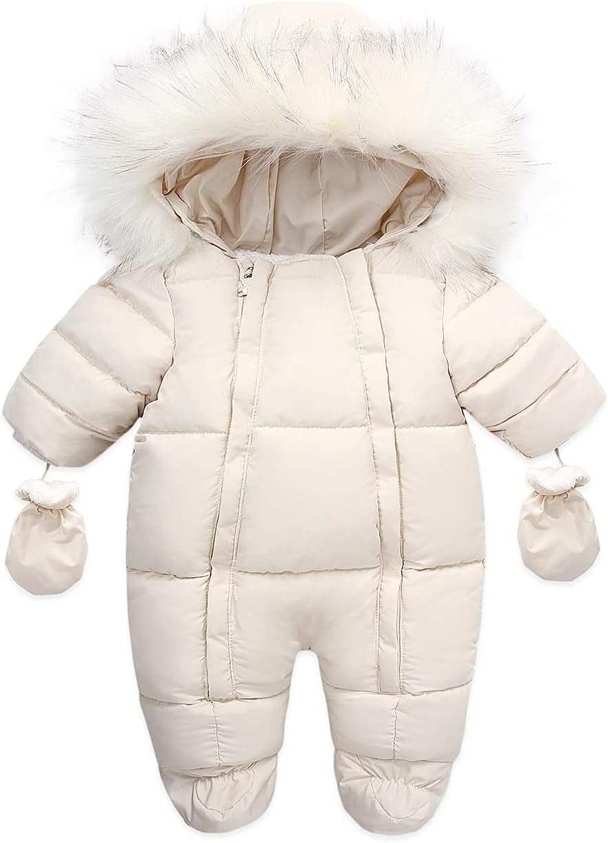 Winter Snowsuit Hoodied Jumpsuit for Baby Girls and Boys - Georgenest.com