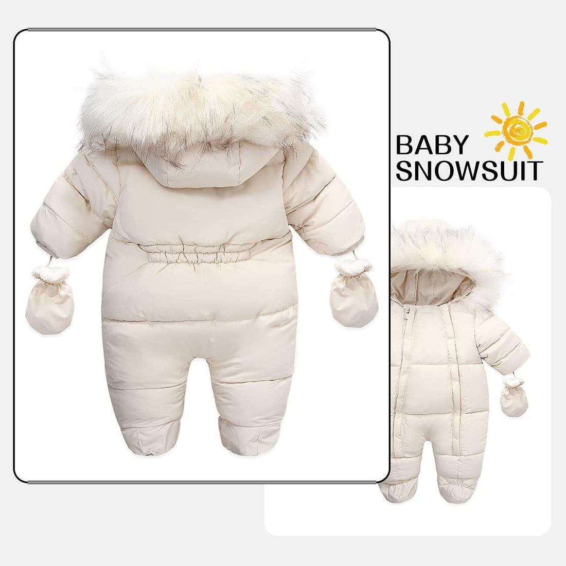 Winter Snowsuit Hoodied Jumpsuit for Baby Girls and Boys - Georgenest.com