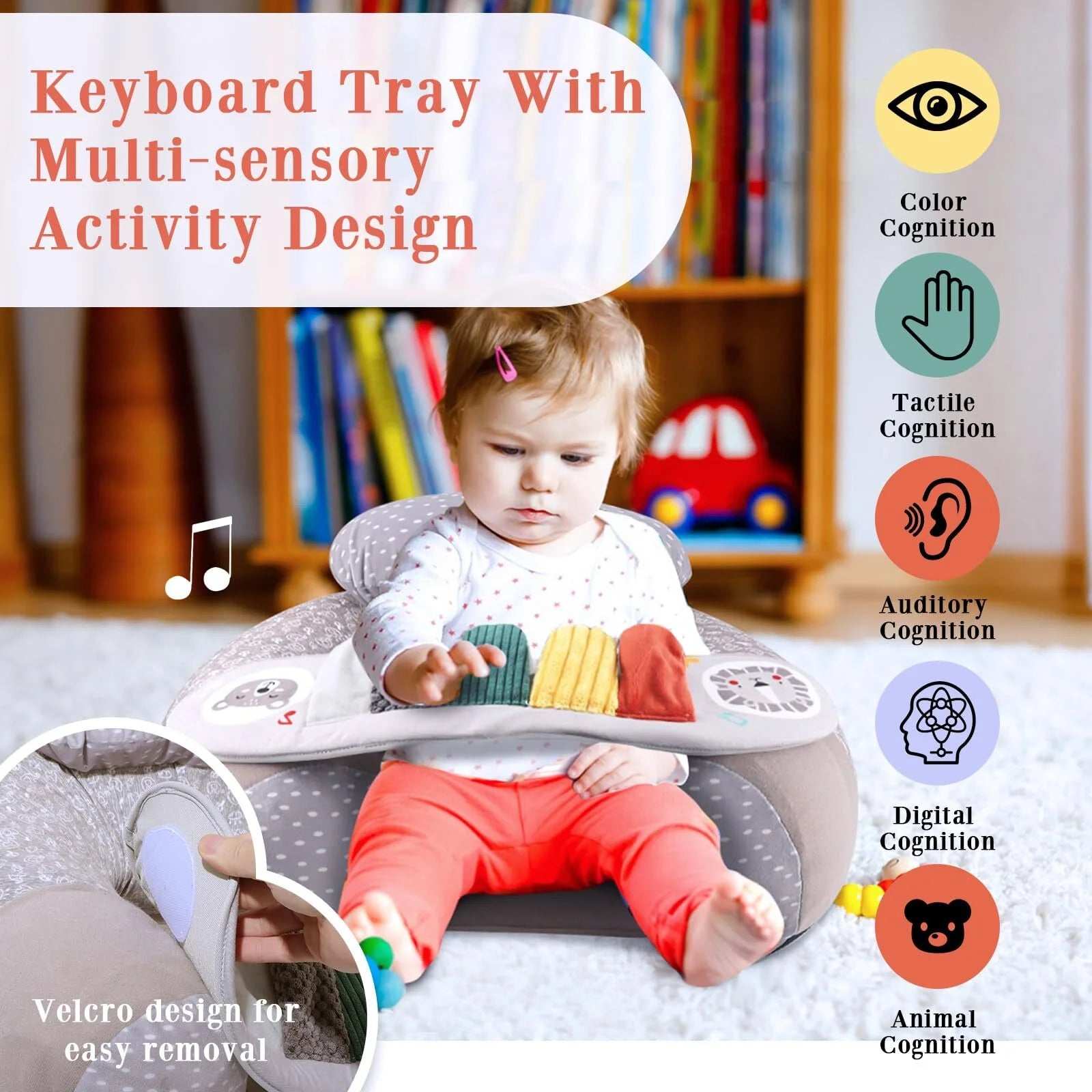 Portable Baby Inflatable Seat with Sensory Activity Tray, Ages 3-36 Months - Georgenest.com