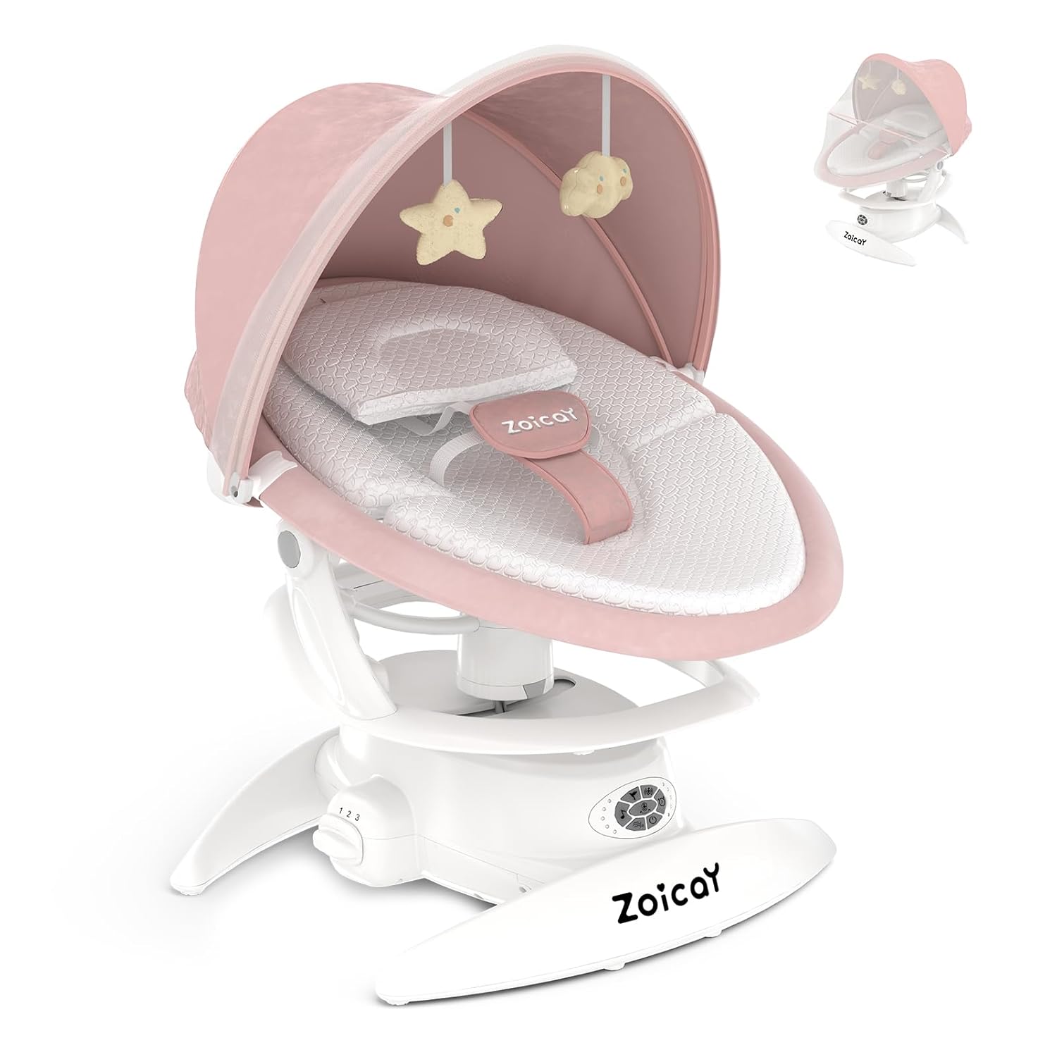 Smart Baby Swing with Motion Detection, 3 Modes, 12 Lullabies, 5 Speeds - Georgenest.com