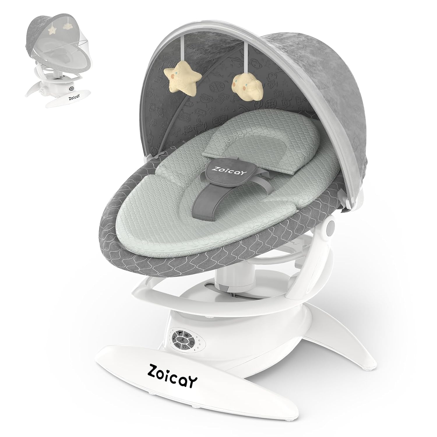 Smart Baby Swing with Motion Detection, 3 Modes, 12 Lullabies, 5 Speeds - Georgenest.com