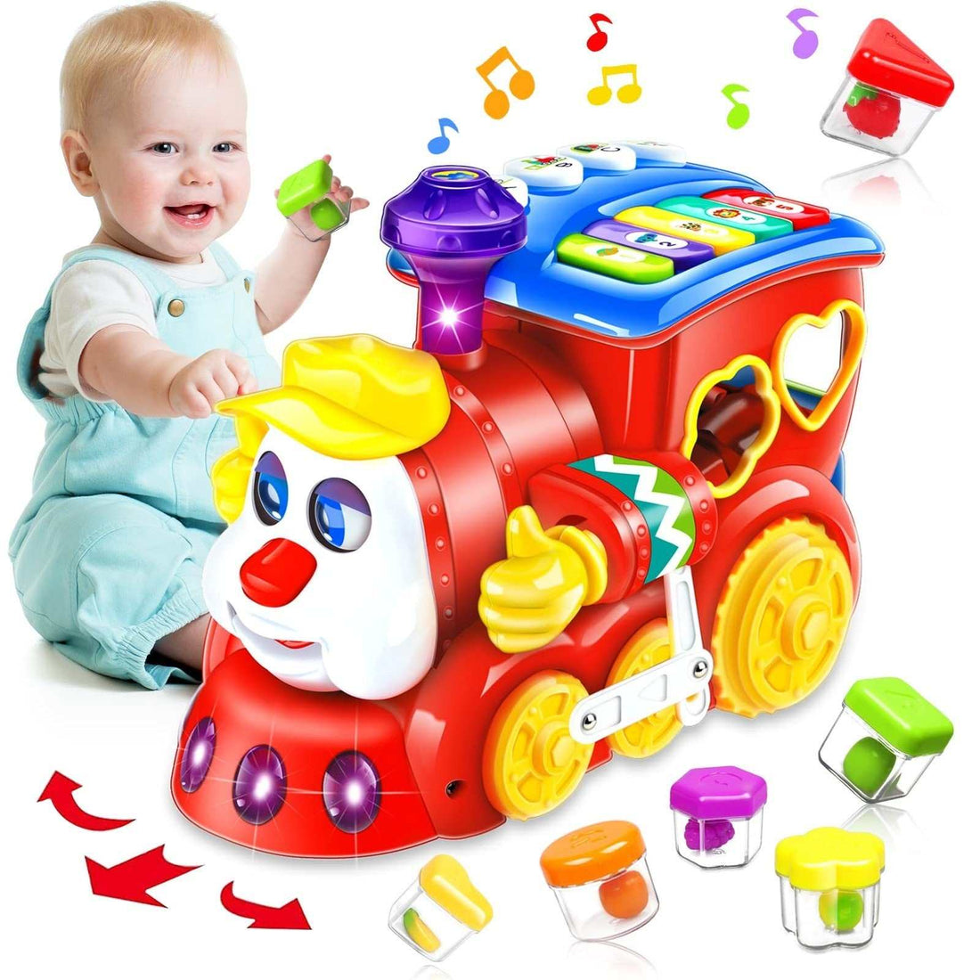 Baby Toys for 1 Year Old Boy Girl Gift Musical Train Baby Toys 6 - 12 12 - 18 Mon... - Georgenest.com