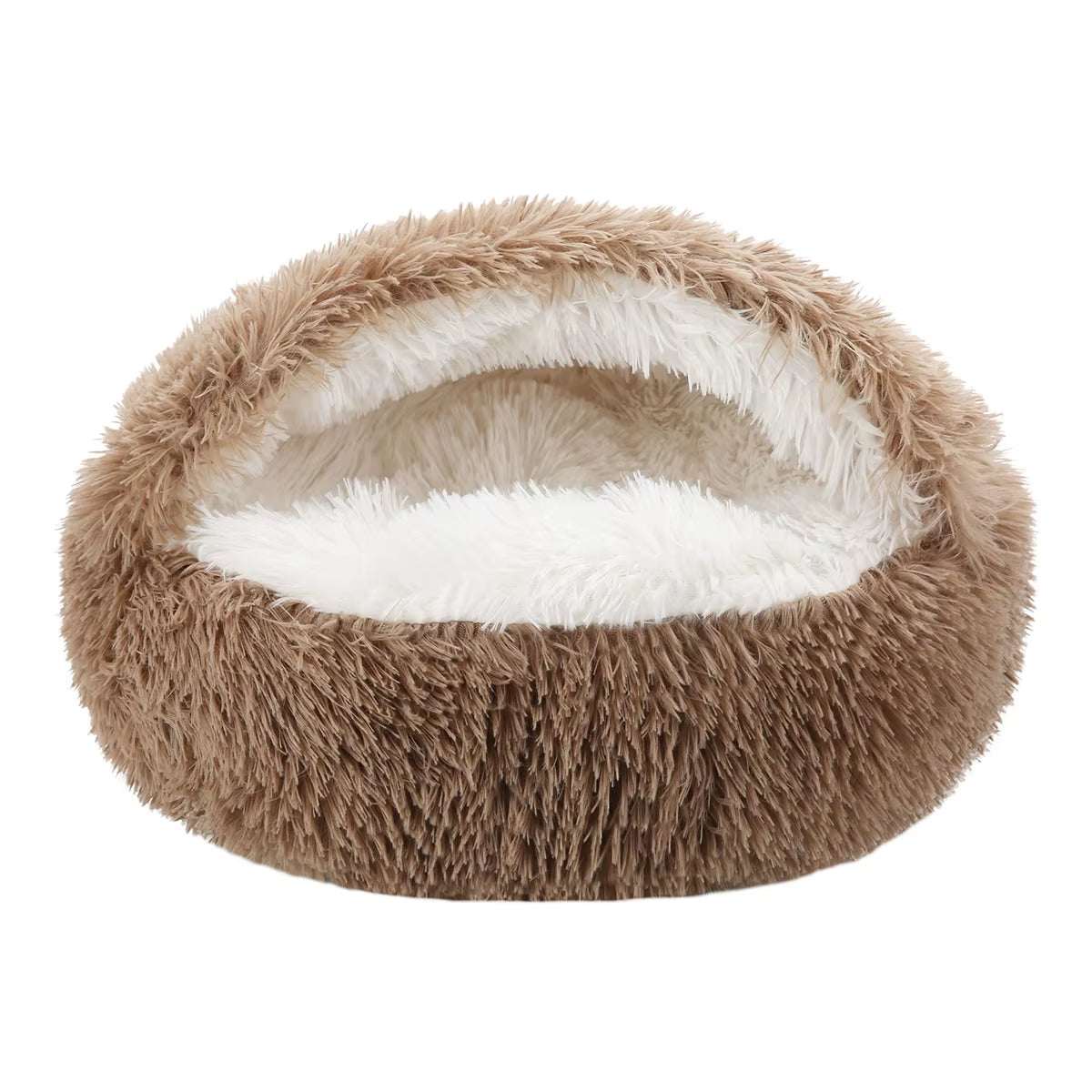 Cat Bed Round Fluffy Cave –Hooded Donut Bed for Indoor Cats & Dogs bed