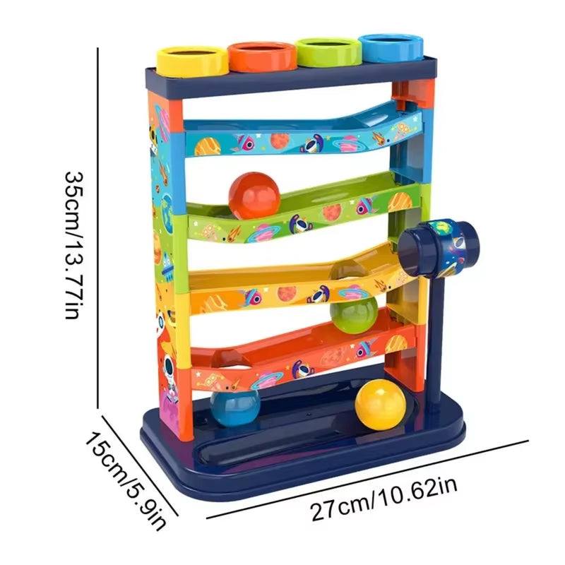 Educational Stacking Ball Track & Rolling Slide Toy - Georgenest.com