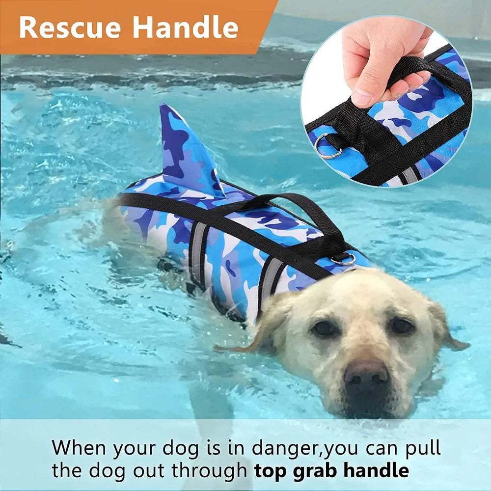 Pet Dog Life Jacket Safety Swim Vest for Dogs Summer Water Activities.