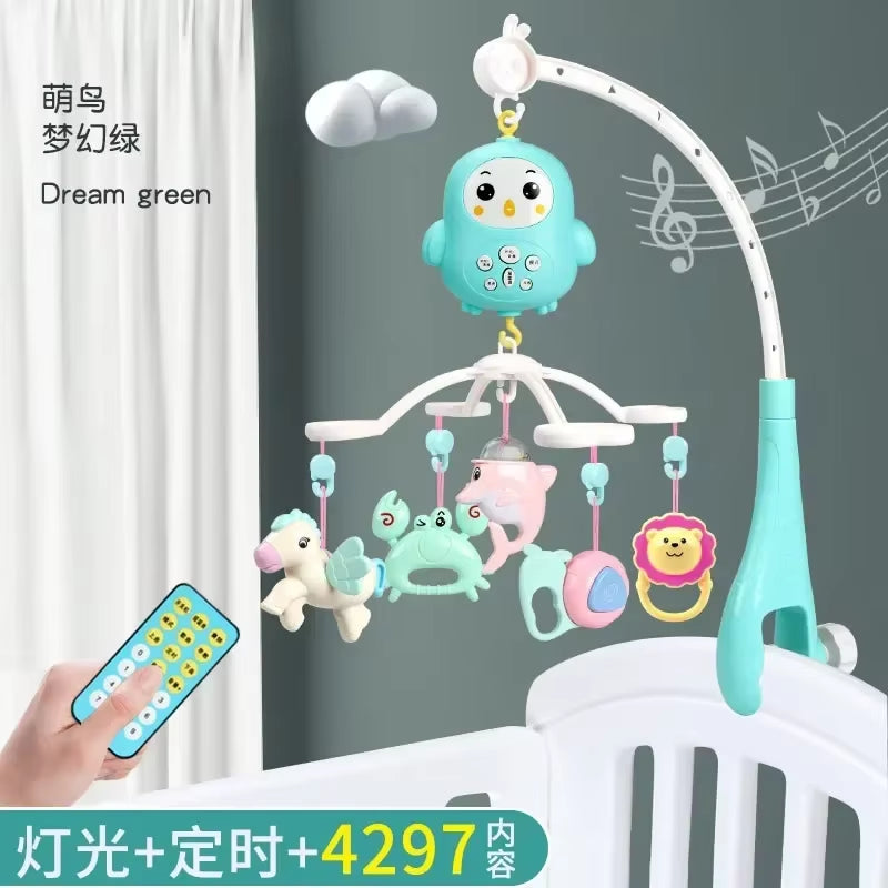 Baby Crib Mobiles Rattles Music Educational Toys Bed Bell Carousel for Cots Infant Baby Toy 0-12 Months for Newborns Toddler Toy