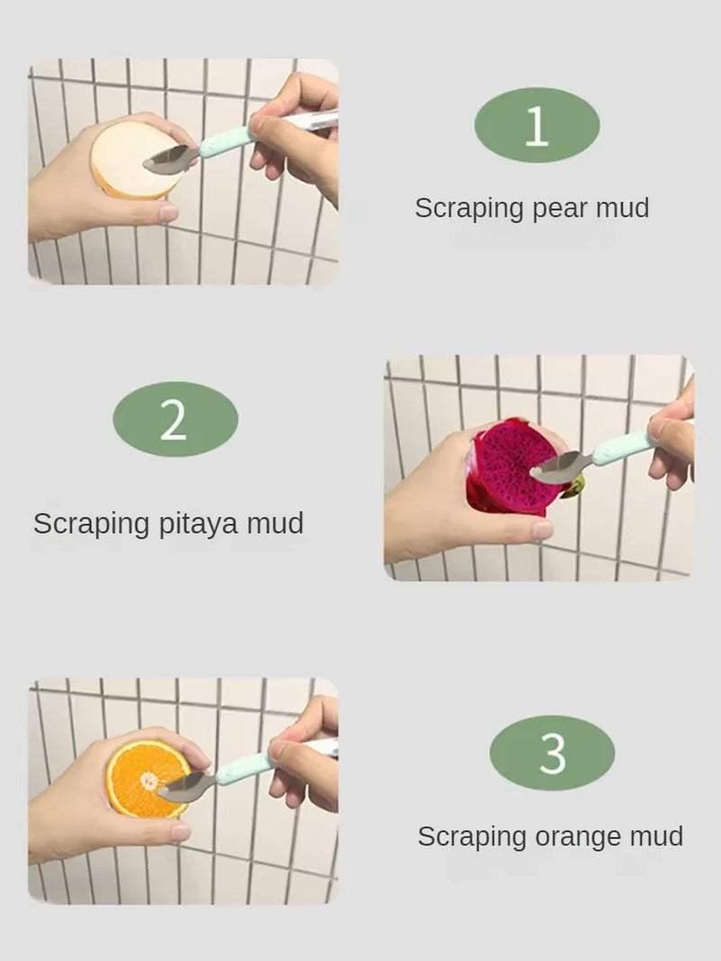 Silicone Baby Fruit Spoon Set - Soft Tip, Two Heads, Easy to Eat, Feeding Utensils - Georgenest.com