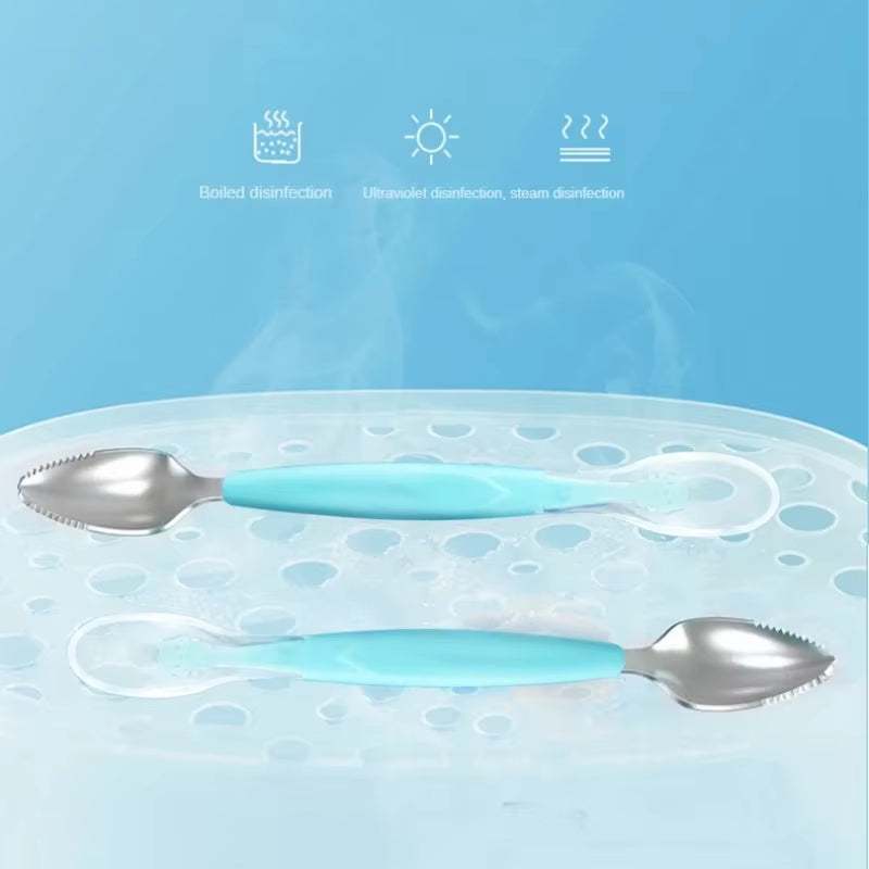 Silicone Baby Fruit Spoon Set - Soft Tip, Two Heads, Easy to Eat, Feeding Utensils - Georgenest.com